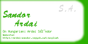 sandor ardai business card